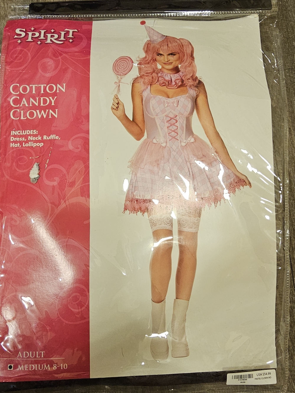 Spirit Cotton Candy Clown Costume - Pink